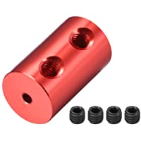 sourcing map Acoplador de giro rígido del motor automático- Acoplamiento de eje de 2mm a 2mm de diámetro L20xD12 Rojo